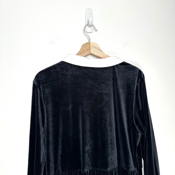 Modcloth Is It Wednesday Yet Mini Dress Black Velvet XL - Picture 6 of 10